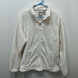 Free 2B Women’s Butter Pile Fleece Jacket Size Large White Soft EUC